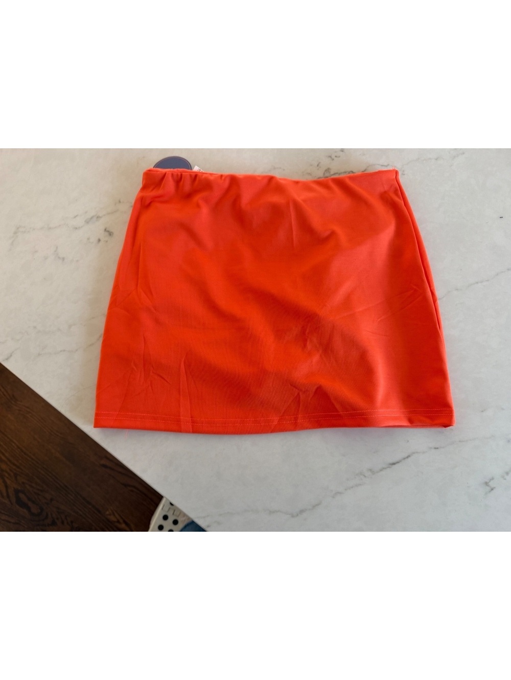 Women's Orange Athletic Skort with Built-In Shorts